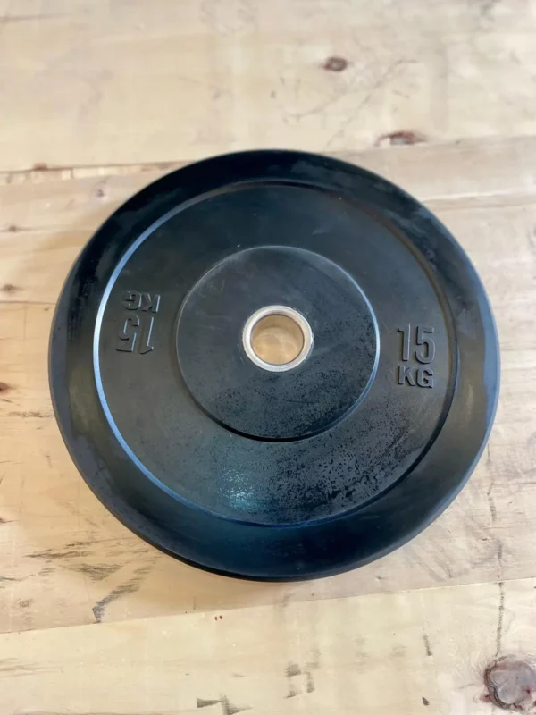 Disco bumper negro de 15 kg de diámetro estándar IWF.