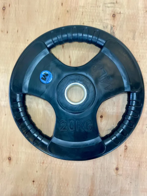 Disco de 20 kg de la gama de Discos Olímpicos con 3 Agarres de Fit Fitness.