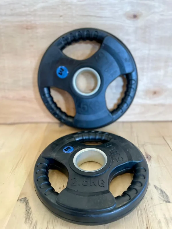 Par de Discos Olímpicos con 3 Agarres de 2.5 kg.