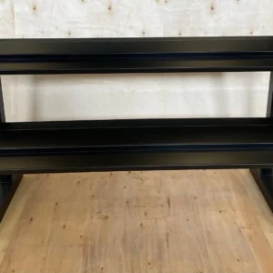 Soporte para mancuernas profesional de 2 alturas vacío, fabricado en acero negro de 180 cm.